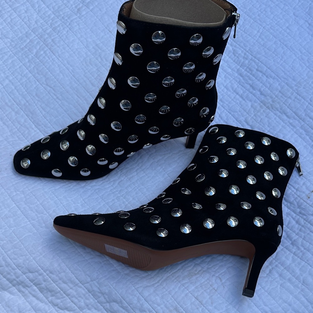 Madewell Black and Silver Ankle Boots